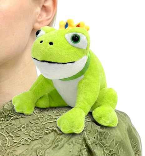 Fortivae Froschkönig Kuscheltier Magnetische, 14 cm Halloween Simulationstier Plüschtier, Magnet Schulterzubehör Tiere Plüsch Toy, Geschenk für Teenager, Dress Up Cosplay