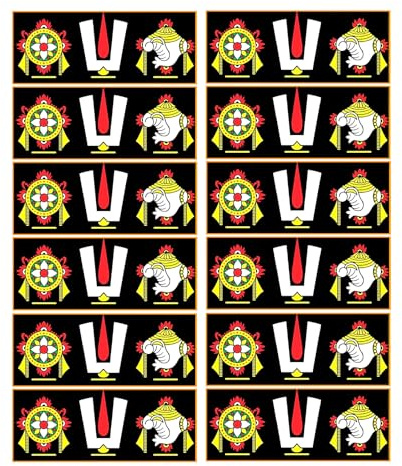 IDAHA shankh Chakra Tilak Namah wall steaker Set of 12 Size 15 * 7