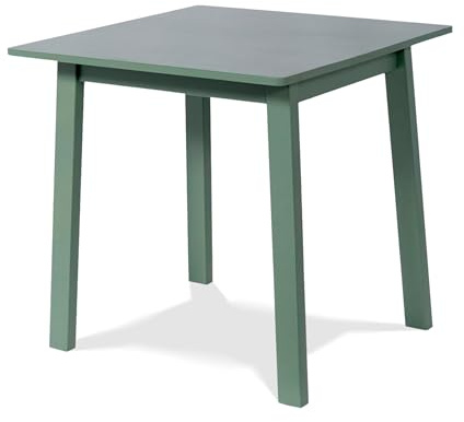 KHG Esstisch Küchentisch Holztisch 75 x 74 x 75 cm, für Wohnraum und Alltag | Eiche Holz Massiv bis 100 kg belastbar, 4-6 Personen Massivholz Schreibtisch Landhausstil Salbeigrün lackiert