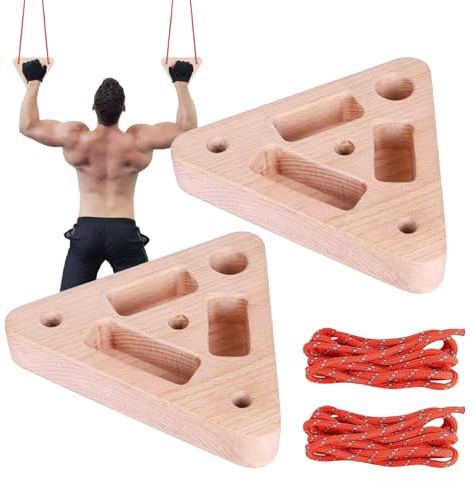 Hezudiay Tragbares Hangboard Klettern - Dreieckiger hölzerner Handgriff-Stärker mit Mehreren Tiefen | Tragbares Hangboard fürs Klettern | für Spielzimmer, Garage, Keller, Wohnung, Fitnessraum,