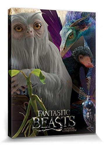 1art1 Phantastische Tierwesen Poster Magische Kreaturen Bilder Leinwand-Bild Auf Keilrahmen | XXL-Wandbild Poster Kunstdruck Als Leinwandbild 80x60 cm