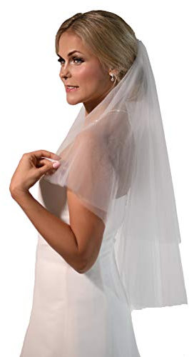Unbekannt Schleier Brautschleier 2 Lagen mit Kamm 2-lagig Hochzeit Braut NEU Weiß Ivory (Ivory)