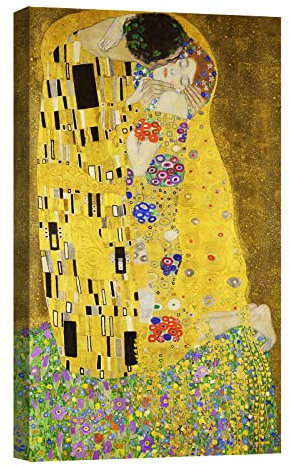 canvashop Quadri Moderni Il Bacio Di Klimt Cm 120X70 Quadro Su Tela Canvas Stampe Da Parete Soggiorno Camera Da Letto Arredo Casa Arte