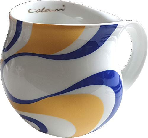 Luigi Colani dekorierte Kaffeetasse Becher Tasse Cappuccinotasse Kaffeebecher „Gold&Color“ Wave Gold & Blue 280 ml