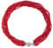 COOLSTEELANDBEYOND Rot Statement Halsketten Anhänger Multi-Schichten Perlen Kristall Geflochtene Kette Halsband Choker Magnetverschluss