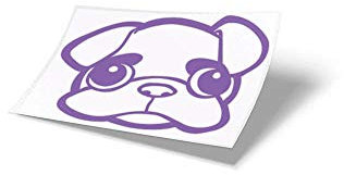 MOPS ME Autoaufkleber, Mopsaufkleber, Auto, Aufkleber, Sticker, 2 Stück, Mops, Größe M, in verschiedenen Farben, Lavendel 043