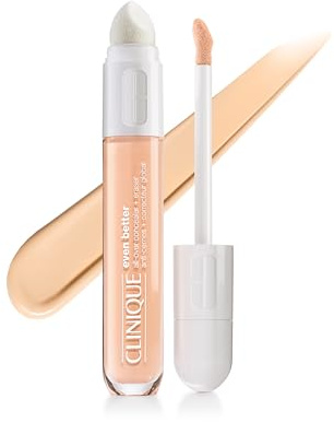 Clinique Even Better All-Over Full Coverage Concealer + Eraser Makeup For Dark Undereye Circles | With Hyaluronic Acid + Caffeine | Hydrating, Brightening + Depuffing, Cream Whip, 0.2 Fl Oz