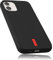 mumbi Hülle kompatibel mit iPhone 12 Mini Handy Case Handyhülle, schwarz mit rotem Streifen - 5.4 Zoll