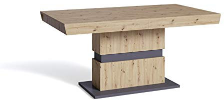 byLIVING Esszimmertisch MATTHEW /Küchen-Tisch 160 cm mit Auszugsfunktion auf 215 cm /Auszugstisch Artisan Eichen-Optik hellbraun /Esstisch ausziehbar mit Einlegeplatte /160-215x90x75cm (LxBxH)