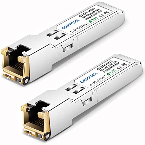 QSFPTEK 2Pack 10GBASE-T SFP+ Kupfer RJ45 Modul Transceiver up to 30m, SFP+ auf RJ45 für Cisco SFP-10G-T-S, Ubiquiti UF-RJ45-10G, Netgear, D-Link, Supermicro, TP-Link, Linksys, andere offene Schalter