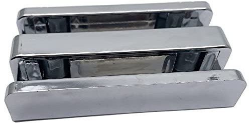 Fermaporta scorrevole a doppio binario per porta scorrevole in vetro per doccia, 50 x 100 mm, guida inferiore, colore argento brillante (1 pezzo)