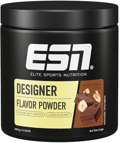ESN Designer Flavor Powder, Hazelnut Nougat, 250 g, Geschmackspulver zum Süßen, ohne viel Zucker und Kalorien - made in Germany