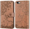 Aisenth Case for iPhone 6/iPhone 6S (4.7 inch), Embossed Sika Deer Floral Animal Design PU Leather Flip Wallet Case Protective Magnetic Cover with Card Slots + 1 Wrist Strap (Brown)