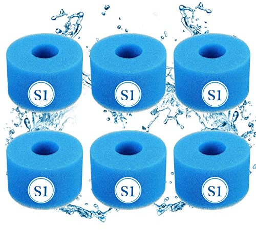 KGIHPC Filtro de Cartucho de Esponja Tipo S1, Esponja de Espuma de Filtro de Piscina, Cartucho de Filtro de bañera de hidromasaje Reutilizable (6 Piezas)