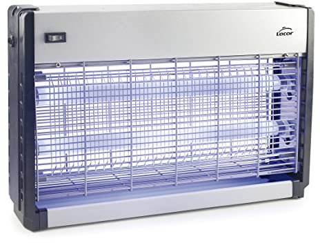 Lacor - 39136 - Matamoscas Eléctrico Capter, Lámpara Antimosquitos, Eléctrico 100% Eficiente, 36 W, Área: 100 m2, 49,5x9x31 cm