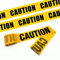 Gelbes Warnband, Caution Barricade Sicherheitsband schwarzem Schrifttext, maximale Lesbarkeit Gefahrenabstandsschild für Arbeitsplatz Gefahrenbereiche Halloween Dekorationen, 7,5cm*20m, nichtklebend