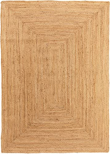 Gifiie Rectangulaire Tapis en Jute, 100% Naturelle, Écologique pour Votre Salon, Salle à Manger, Chambres et Cuisines fabriqué en Inde.