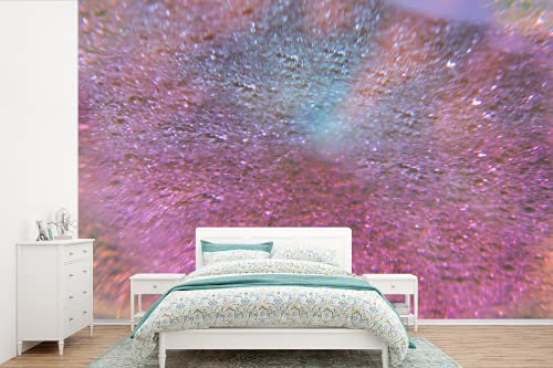 Selbstklebend Tapete Wandpapier Wandaufkleber Fototapete Tapeten Wanddeko 600x400 cm Rosa und lila Glitzer auf einem Hintergrund