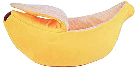 RSTYS Süßes Bananen-Katzenbett, Hundebett, Katzenbett, Haustierbett, weich, warm, für Katzen, Kätzchen