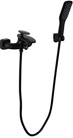 Mitigeur Baignoire Cascade Noir Mitigeur Douche Baignoire Noir Robinet de Douche Mural avec Pommeau de Douche Noir