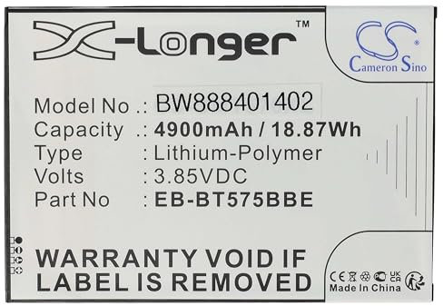 vhbw Akku kompatibel mit Samsung Galaxy Tab Active 3 8.0, 8.0 2020, SM-T575N, SM-T575, SM-T570 Tablet Pad (4900 mAh, 3,85 V, Li-Polymer)