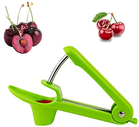Cherry Pitter and Stoner Tool with Stainless Steel Rod for Olives, Dates - Fruit Pit Removal Device