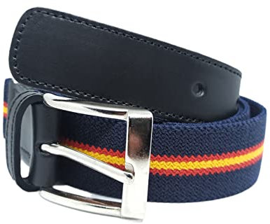 FIONCCI Cinturón Hombre Elástico con Cuero Genuino - Talla Ajustable