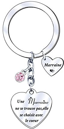 Cadeau de Marraine Porte-clés de Marraine porte clés parrain marraine bapteme d'anniversaire Cadeau fête des mères pour Marraine Cadeaux de Noë