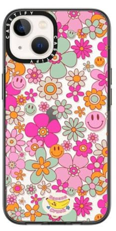 CASETiFY Compact iPhone 14 Case [2X Military Grade Drop Tested / 4ft Drop Protection] - Groovy Pattern Clear - Clear Black