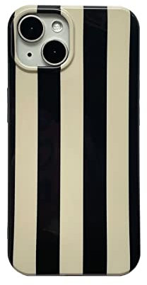 Reezaddin Black White Striped Phone Case Compatible with iPhone 12/12 Pro Stylish Strip Print Chic Retro Aesthetic Full Cameara Protective Slim Fit Glossy Soft Girly Never Faded 12/12pro 6.1 Cover