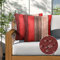 Kissenbezug 40x40 Rot Outdoor Leinenoptik - Dekokissen Couchkissen Bezug Ombre Rot Braun Wood Streifen für Sofa Schlafzimmer Wohnzimmer - 2er Set