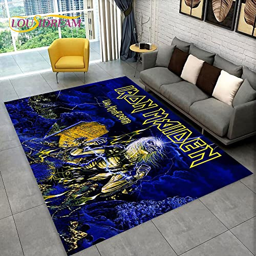 YZGAH Heavy Metal Band, I-Eisen ASSE High Area Teppich, 140X200CM, Modern, Für Wohnzimmer Schlafzimmer Sofa Fußmatte Dekoration, Kinder Anti-Rutsch Boden Essen 3D V2062