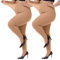 HeyUU Damen Strumpfhose Plus Größen hohe Taille halb transparent 2x Hautfarbe 4XL