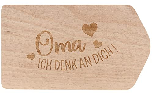 Spruchreif · Frühstücksbrettchen Mama · Brotzeitbrett mit Gravur · Geschenk für Großeltern · Geschenk Oma · Muttertag Oma, ich denke an dich