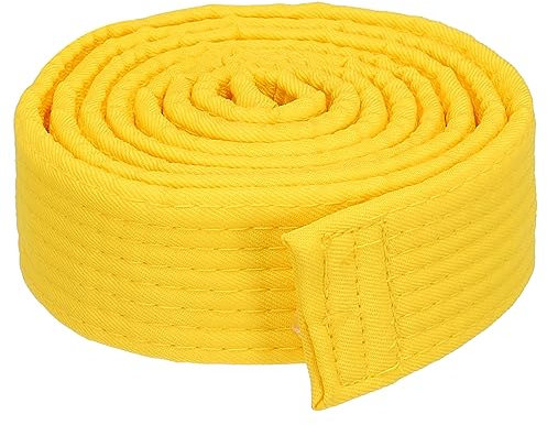 PATIKIL Taekwondo Farbe Rangliste Gürtel 1.5 x5.2Ft 1.6m Polyester Kampfsport Judo Karate Gürtel für Lehrpraxis Gelb