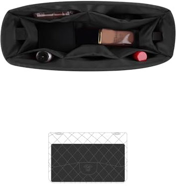 KINGS IN BAG CF-Taschenteiler-Organizer, mittlere Tragetasche, Organizer, kompatibel mit Chanel Classic Flap, mehrere Taschen, Innentasche für Damen (Schwarz, Chanel CF Medium)