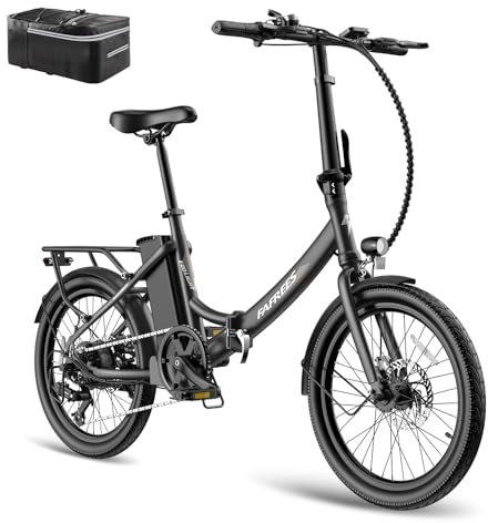 Fafrees Electric Bike, 603 WATTHOURS Folding Electric Bikes, 36V 16.75Ah Removable Battery Pedal Assist up to 90KM, 250W Ebike for Adults, City Commute 7 Speed Shifter, F20 LIGHT UPGRADE Black