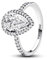 PANDORA Timeless Funkelnder Birnen-Kranz Ring aus Sterling Silber mit Cubic Zirkoniastein verziert, Größe: 52, 193012C01-52