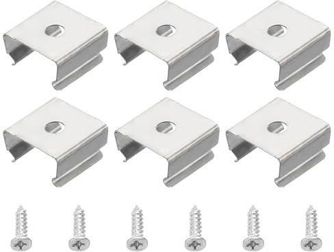 sourcing map Packung von 50 Seilbefestigung Klammern Montage Halterung | Zubehör LED-Lichtstreifen Befestigungsklemmen, Edelstahl, Für 13mm bis 15mm LED-Leuchtstreifen