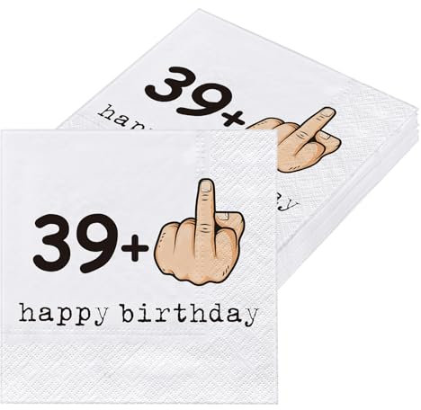 WenmthG 40th Birthday Party Paper Napkins - 20pcs - 3-Ply - Disposable - Funny Serviettes - Birthday Gifts