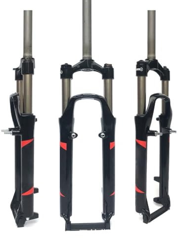 26 Zoll Fahrrad Gabel Mountainbike Gabel MTB Gabeln,Mechanischer StoßDäMpfer/Weg 120mm/Scheibenbremse/V-Bremse Dual Purpose Gabel/Geradrohr 28.6 * 250mm/Open Gear 100mm