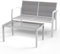 RANSENERS Premium Doppelsofa mit Tisch von Gartenmöbelset CBLS76L mit Metallrahmen und Polyrattan Sitzfläche für Garten Terrasse und Balkon (Weiß)