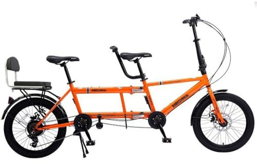 Kcolic Zusammenklappbares Tandemfahrrad, Familien Tandemfahrräder Für Zwei Erwachsene, 7 Gang Verstellbare Tandemfahrräder, Cruiser Fahrräder Für Reisen Und Paarfahrten B