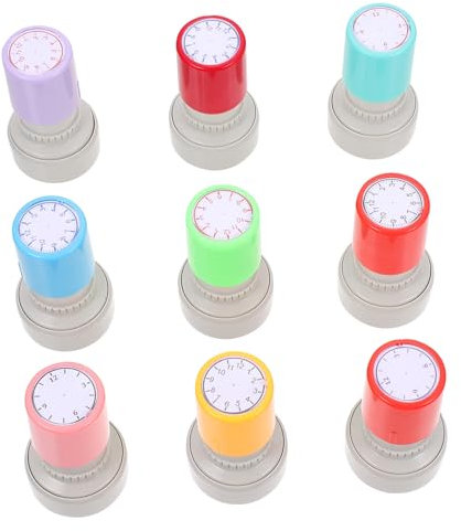 Toyvian 9 STK Uhrenstempel Kinderspielzeug Briefmarken Spielzeuge Zeitlernstempel Kinderstampfer Selbstfärbendes Siegel Kinderstempel Lehrstempel Weihnachten Dichtungen Student Abs