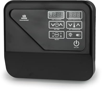 Saunainter Digitale Externe Saunasteuerung mit Temperatursensor für 3-9 kW Saunaöfen, Zwei Spannungen 230V/400V, 2 Modi, Benutzerfreundlich