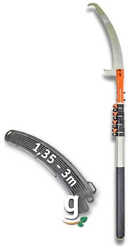Gardazon Astsäge mit Teleskopstiel 135-300 cm aus SK5 japanishes Stahl, Teleskopsäge für hoche Äste einstelbare Säge mit Stiel, Astschere, Baumsäge, Gartensäge Baumschere, Stiel 3 m, Sägeblatt 36 cm