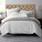 Pizuna 100% Coton Ensemble de Housses de Couette 140x200 cm 1 Personne Blanc, Tissu de Satin de Coton à 600 Fils au Pouce carré Housse de Couette Luxueuse avec Fermeture à Boutons