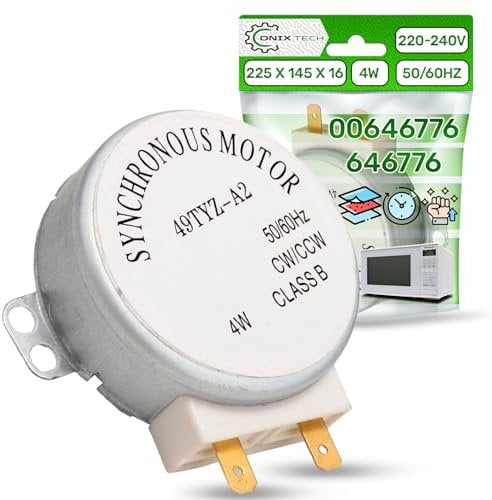 Microwave Plate Synchronous Motor 49TYZ-A2 with Speed 5-6Rpm Direction CW/CCW Power 4W 220-240V 49/60Hz Ø 49 mm - ONIX TECH