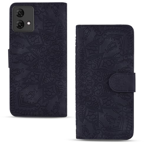 Vkooer Coque pour Motorola Moto G84 5G Premium Cuir PU étui Portefeuille à Rabat Housse avec Porte Cartes Fermeture Magnétique Etui de Protection pour Moto G84, Noir