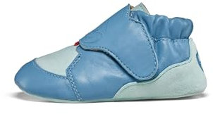 Affenzahn Krabbelschuh Leder Crawly Babyschuh aus Leder für Mädchen und Jungen Klettverschluss weich flexibel rutschfest Lauflernschuhe Hai - Blau